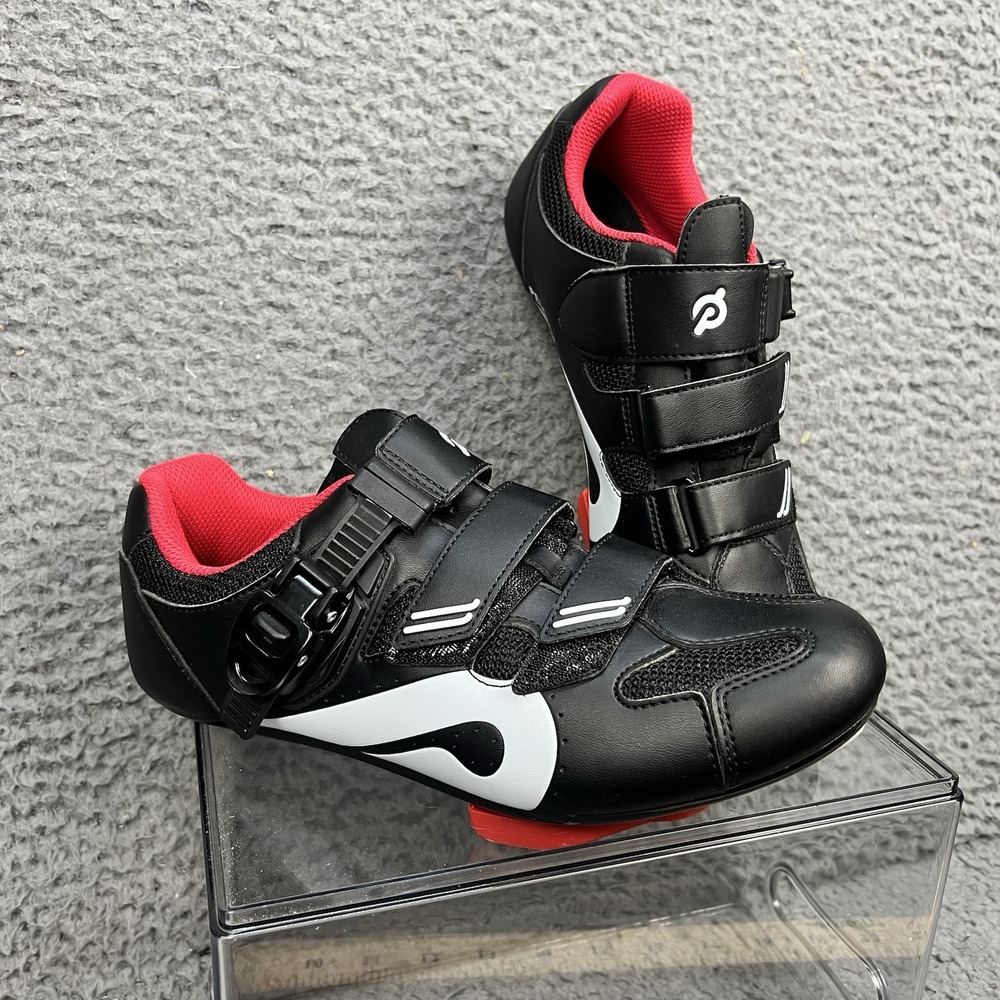 Peloton Cycling Shoes - Size 40 US Women's Size 9 Men's 7 With Cleats Black Red